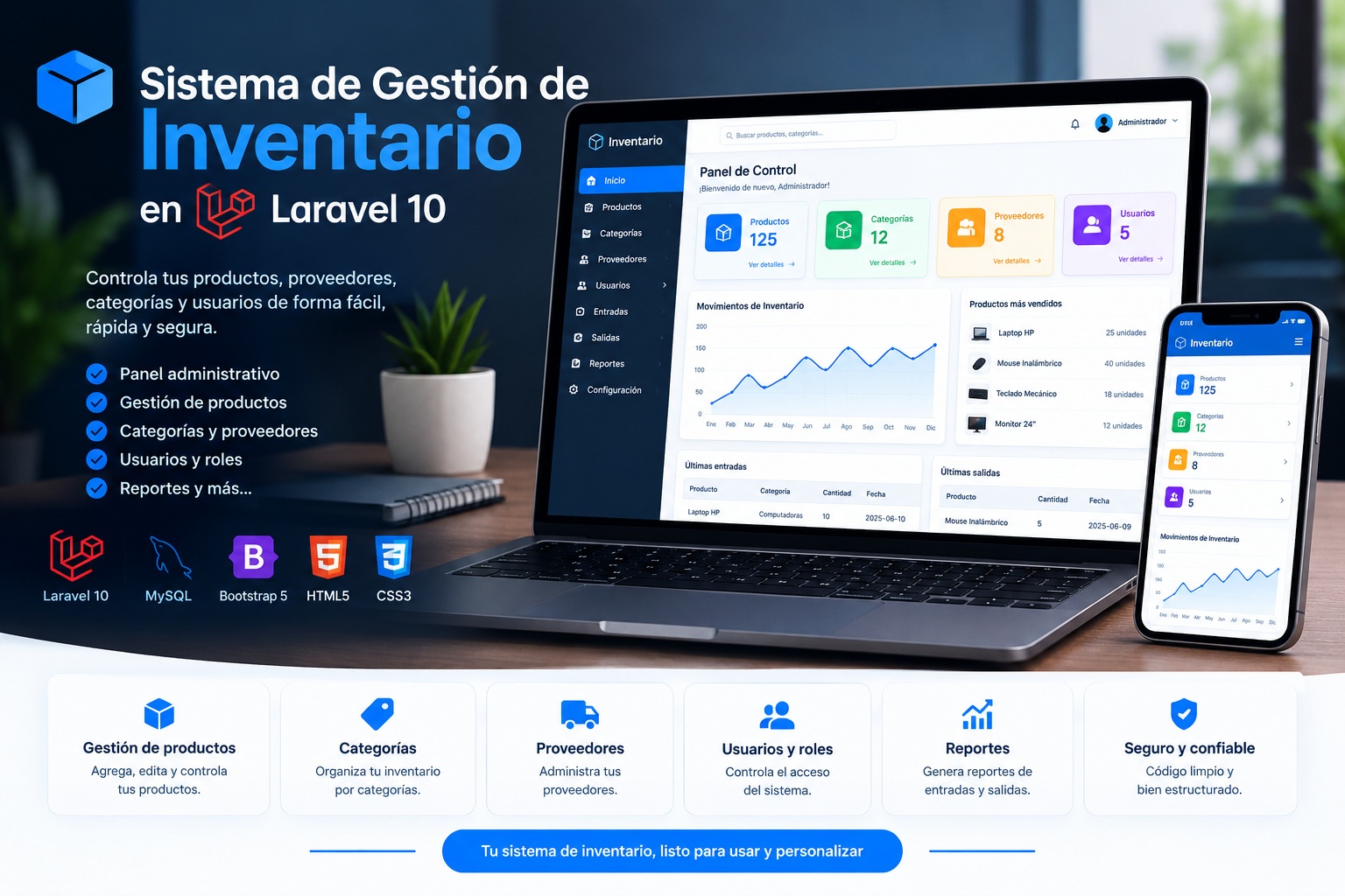 Sistema de Gestión de Inventario en Laravel 10 – Código Fuente Completo