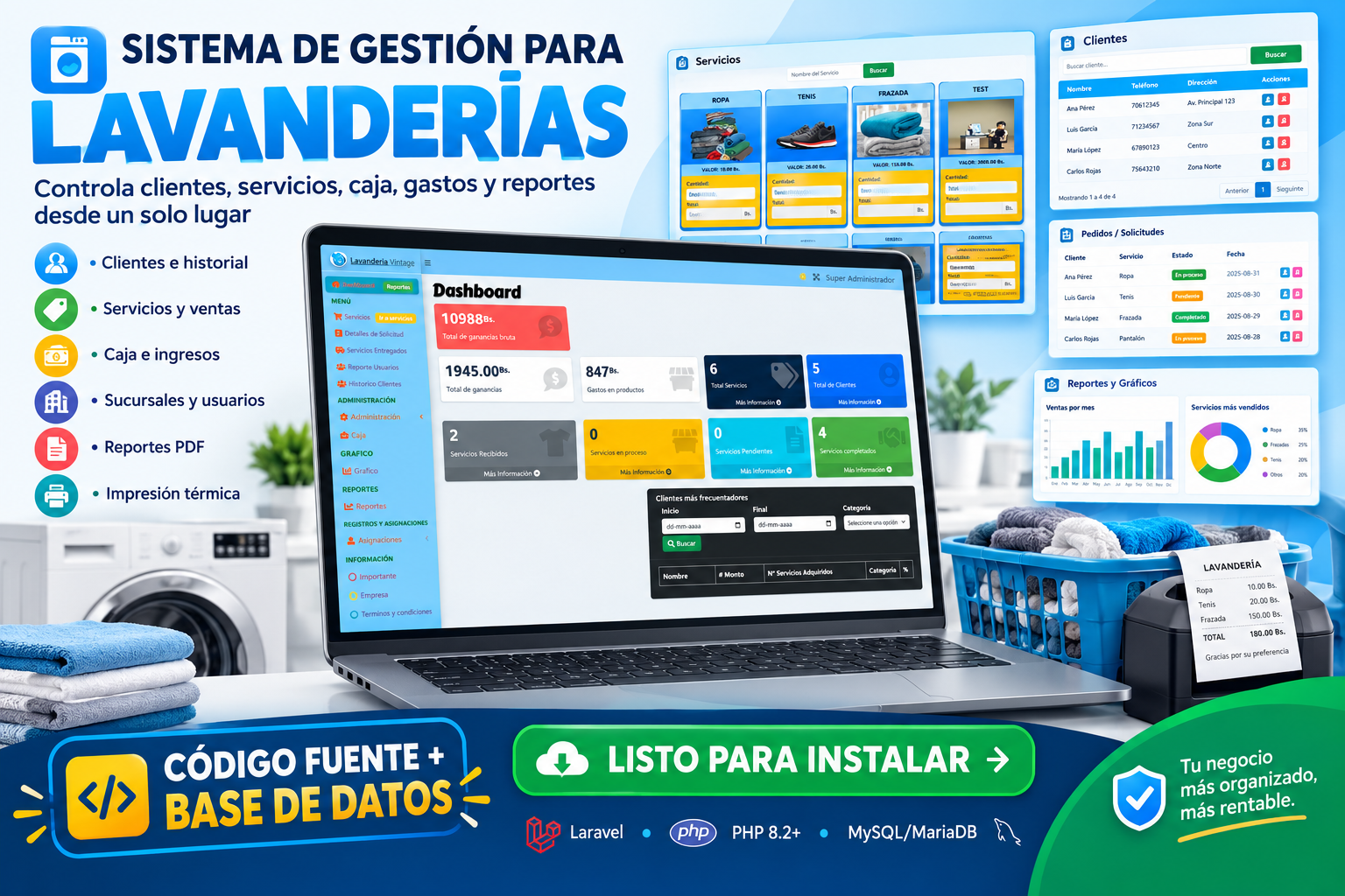 Sistema de Gestión para Lavanderías – Laravel